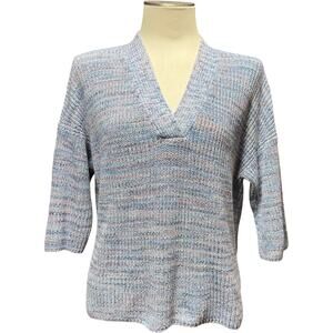 J.Jill Multicolor Pastel Sweater Marbled Pink Purple Blue Medium Petite